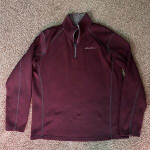 Eddie Bauer Maroon Quarter-Zip Pullover
